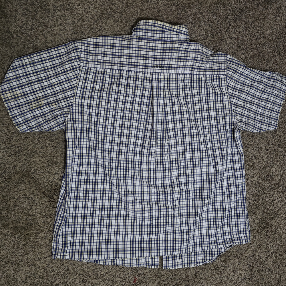 Ariat Men's Blue and White Checkered Shirt - Picture 5 of 6